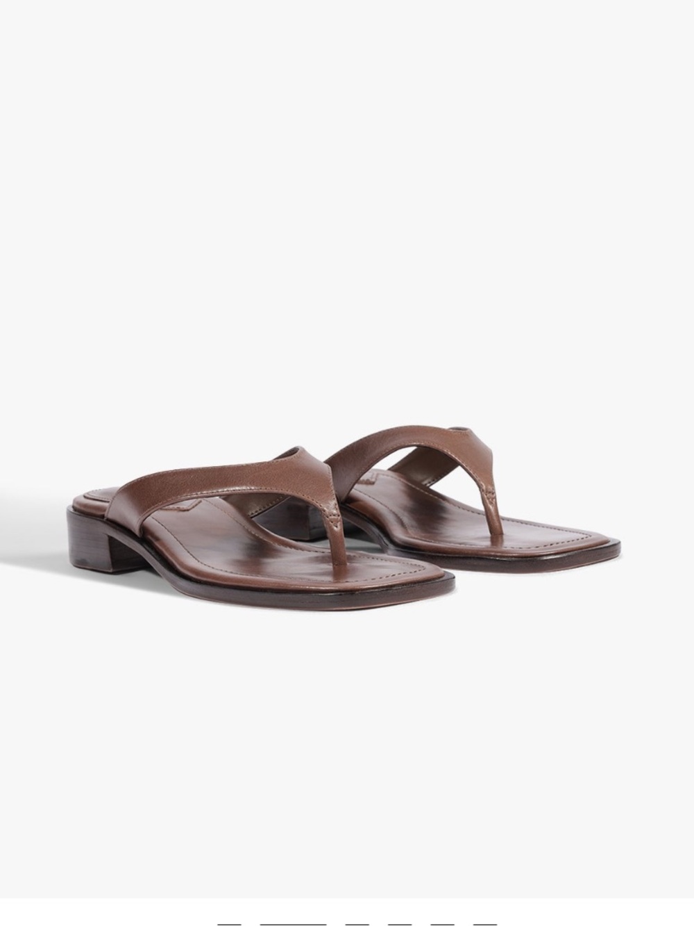 SCHUTZ Brown Leather Thong Sandal